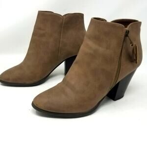 Charlotte Russe Brown Ankle Boots Side Zip Women's Size 8